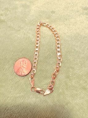 Unisex 14k REAL Gold Figaro Chain Bracelet - Classic Link Style
